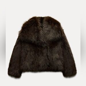 FAUX FUR SHORT COAT ZARA WINTER COLLECTION 2024 NWT size M